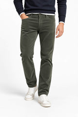 Hattric Mens Parker Corduroy Trousers Straight Leg Khaki Northern