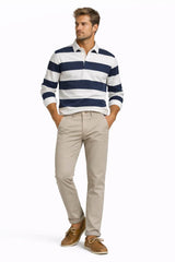 Hattric Parker Chino Trousers Straight Lightweight Stretch Waist