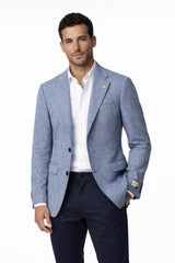 Herbie Frogg Maddox Sports Jacket Linen Blend Blue Northern Ireland