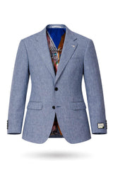 Herbie Frogg Maddox Sports Jacket Linen Blend Blue Northern Ireland