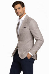 Herbie Frogg Soho Sports Jacket Linen Blend Taupe Northern Ireland
