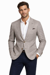 Herbie Frogg Soho Sports Jacket Linen Blend Taupe Northern Ireland