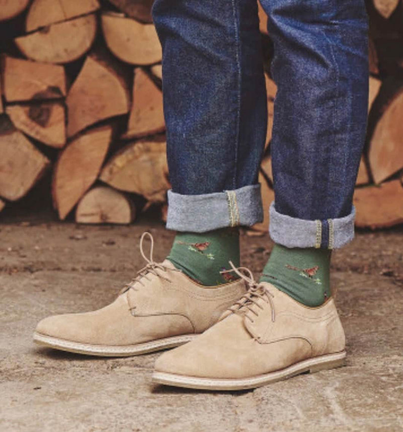 HJ Hall Pheasant & Grouse Socks HJ31 Moss/Tan Northern Ireland Belfast