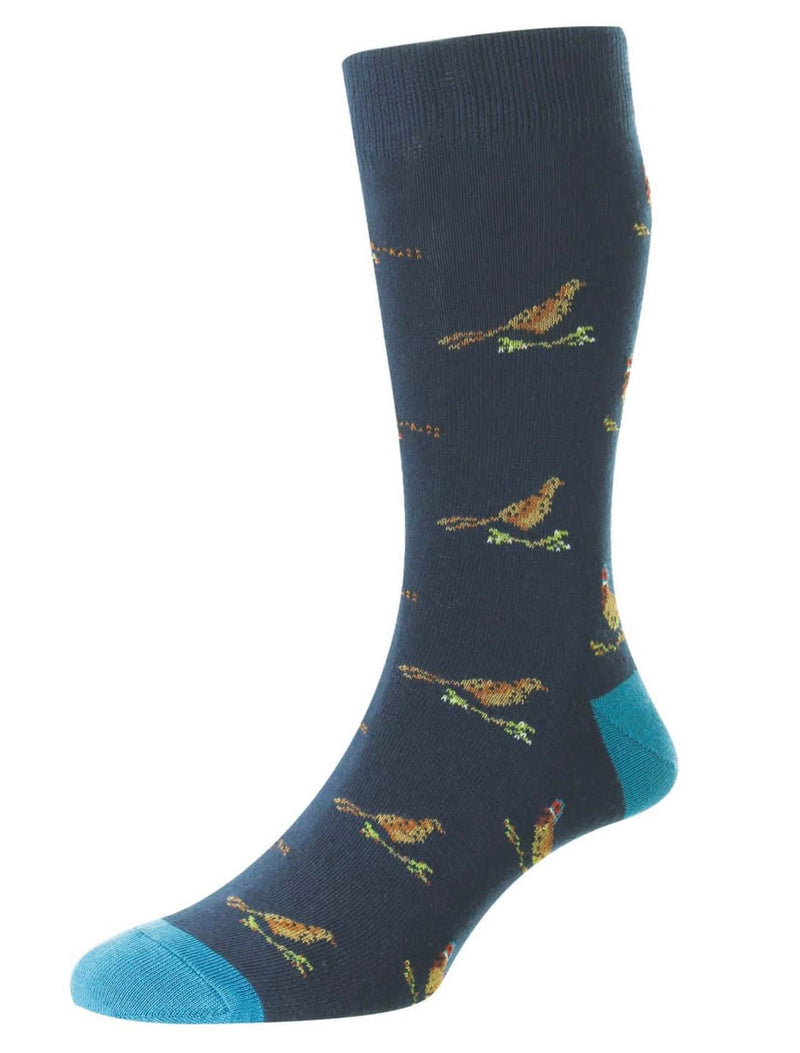 HJ Hall Pheasant & Grouse Socks HJ31 Navy Blue Northern Ireland