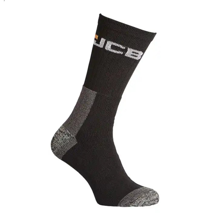 JCB Work Socks Mens 3 Pack Black - Socks