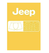 Jeep Plain and Striped Cotton Keyhole Opening Boxer Trunks 2 Pack - Black