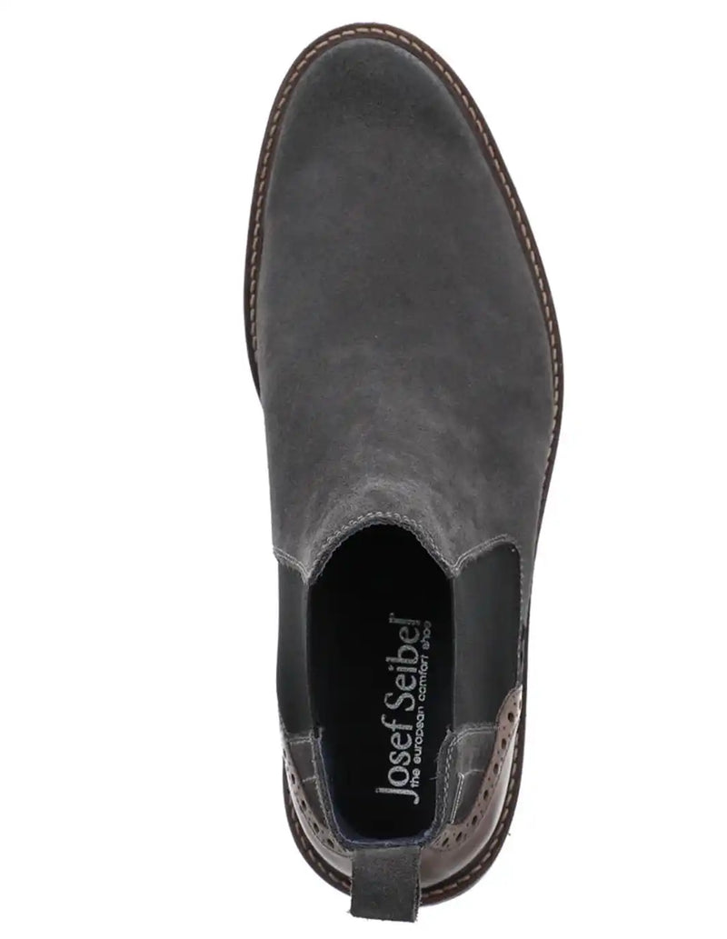 Josef Seibel Men’s Jasper 50 Asphalt Grey Leather Boots - 