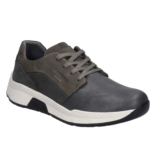 Josef Seibel Mens Mitchell 02 Leather Lace Up Trainers Granit Grey