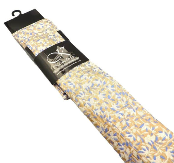 Knightbridge Tie & Pocket Square Set Beige/Blue Northern Ireland
