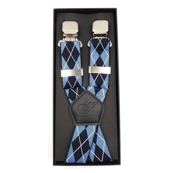 Knightsbridge Mens Braces Argyle Blue Northern Ireland Belfast