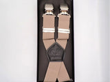 Knightsbridge Mens Trousers Braces Beige/Silver Ballynahinch Northern