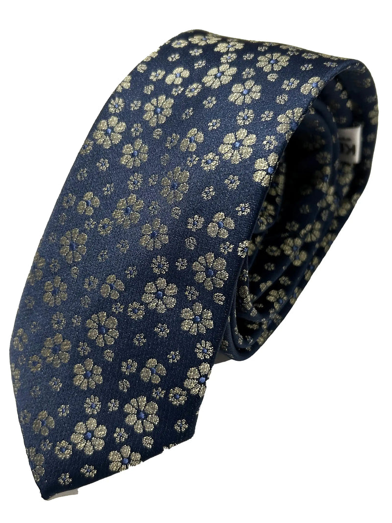 Knightsbridge Neckwear Floral Navy/Gold Ballynahinch Northern Ireland