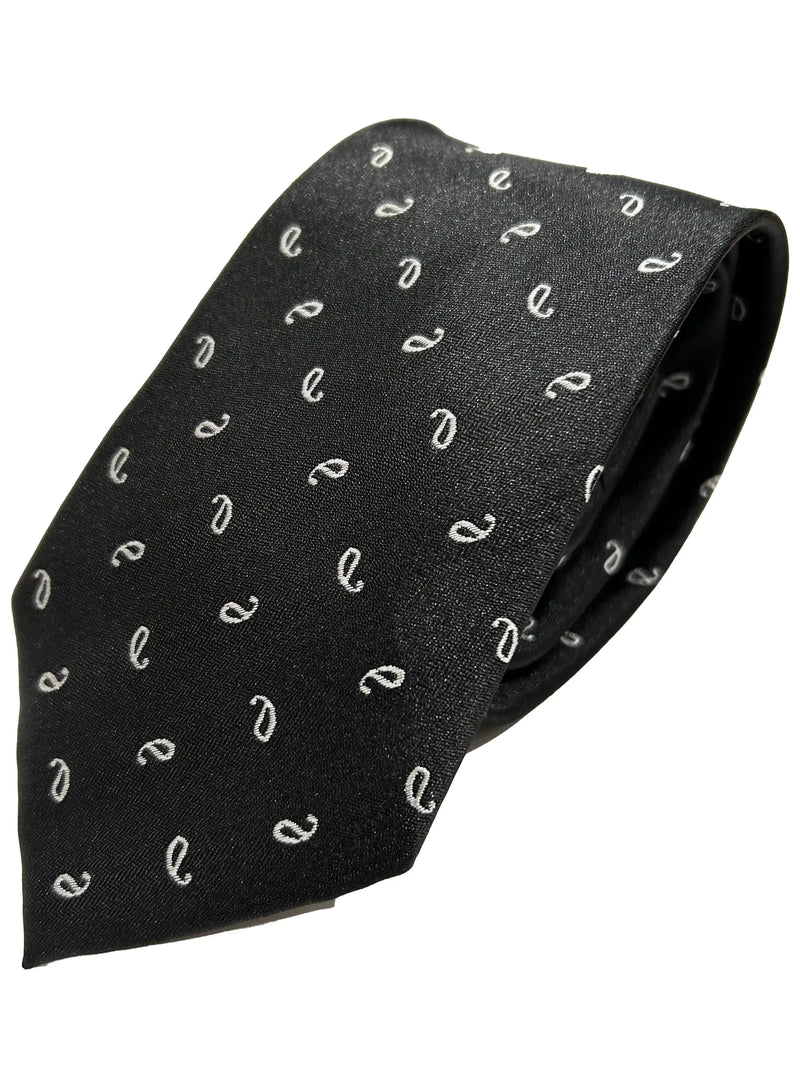 Knightsbridge Neckwear Tie MWY311648-9 Paisley Black Ballynahinch