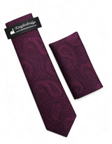 Knightsbridge Tie & Pocket Square Set Burgundy Northern Ireland