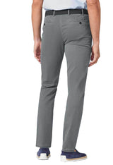 LCDN Bruno Stretch Mens Chino Trousers With Belt Light Grey
