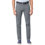LCDN Bruno Stretch Mens Chino Trousers With Belt Light Grey
