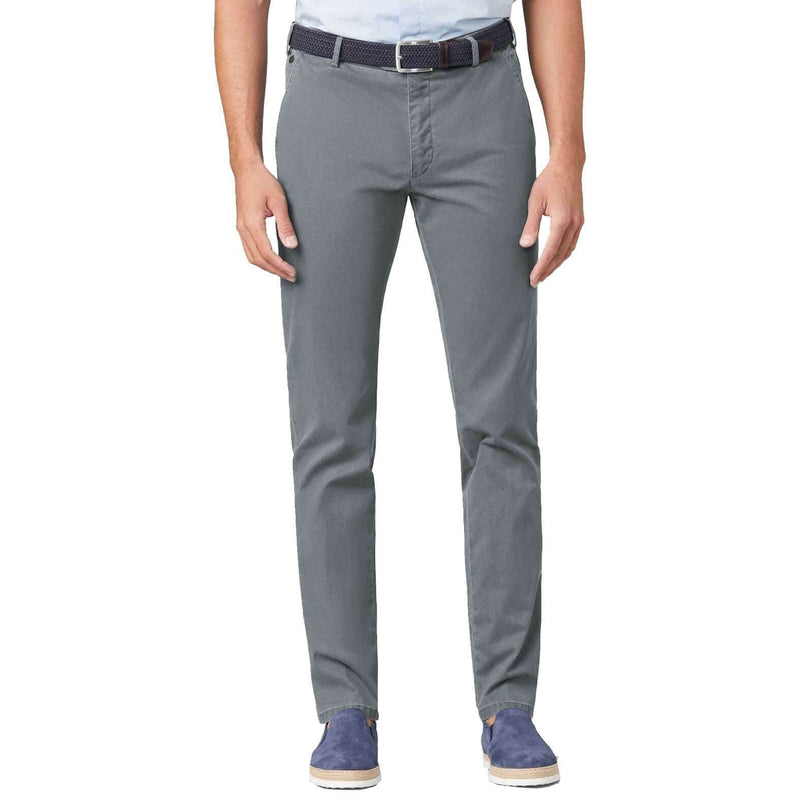 LCDN Bruno Stretch Mens Chino Trousers With Belt Light Grey