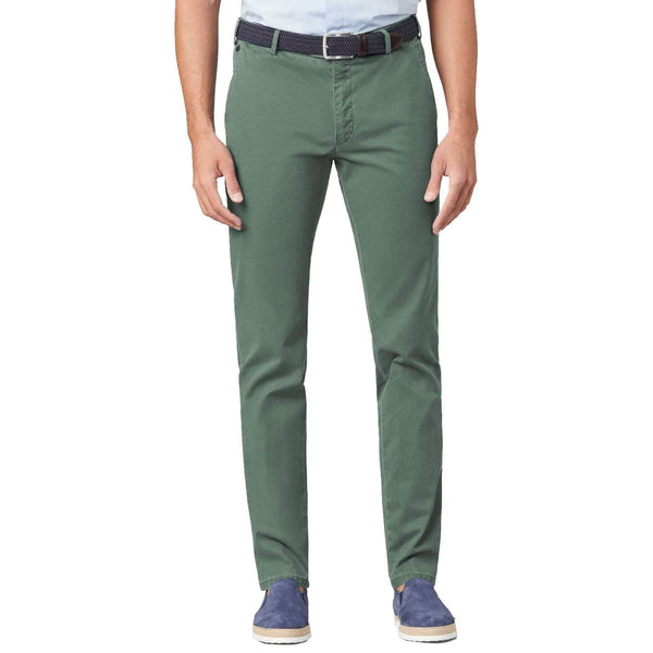 LCDN Bruno Stretch Mens Chino Trousers With Belt Olive Green