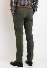 LCDN By Nalo Men’s Stretch Fit Chino Trousers With Belt Yansi Green