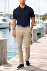 LCDN Men’s Chino Trousers Stretch Fit Straight Leg Beige Northern
