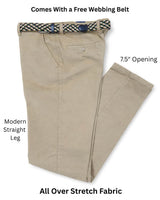 LCDN Men’s Chino Trousers Stretch Fit Straight Leg Beige Northern