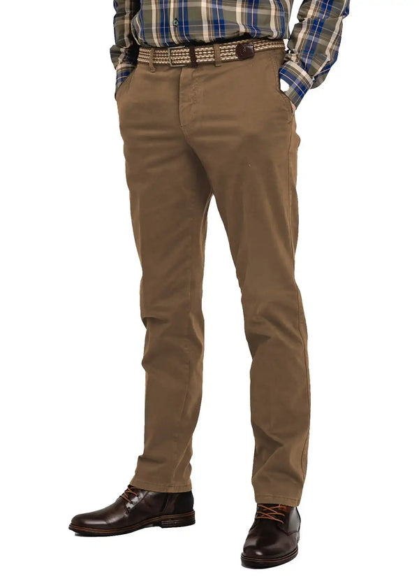 LCDN Men’s Stretch Fit Chino Trousers With Belt Yansi Tan Northern