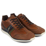 Lloyd & Pryce Mens Gallo Leather Trainers Umber Split Tan Northern