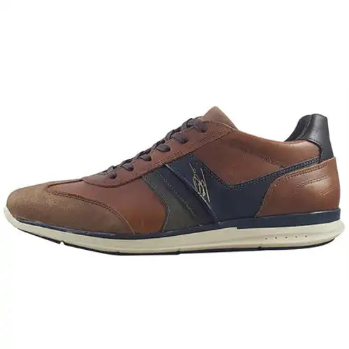 Lloyd & Pryce Mens Gallo Leather Trainers Umber Split Tan Northern