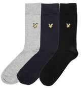 Lyle & Scott Angus 3 Pack Socks Black/Grey/Navy 7-11UK