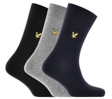 Lyle & Scott Angus 3 Pack Socks Black/Grey/Navy 7-11UK