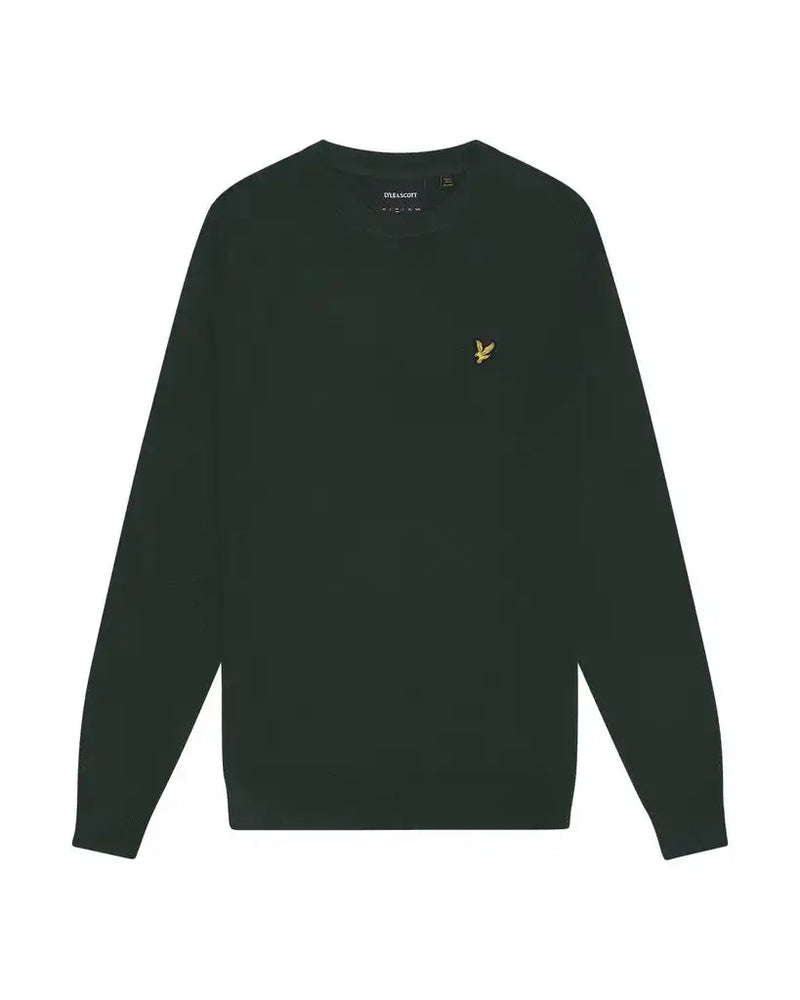 Lyle & Scott Cotton Merino Crew Neck Jumper Argyle Teal Northern