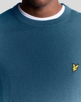 Lyle & Scott Cotton Merino Crew Neck Jumper Deep Water Northern
