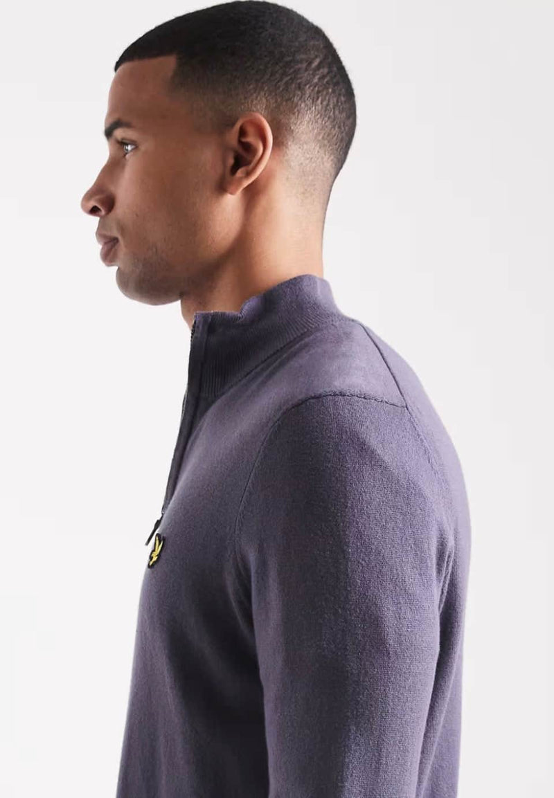 Lyle & Scott Cotton Merino Quarter Zip Jumper Graystone Northern