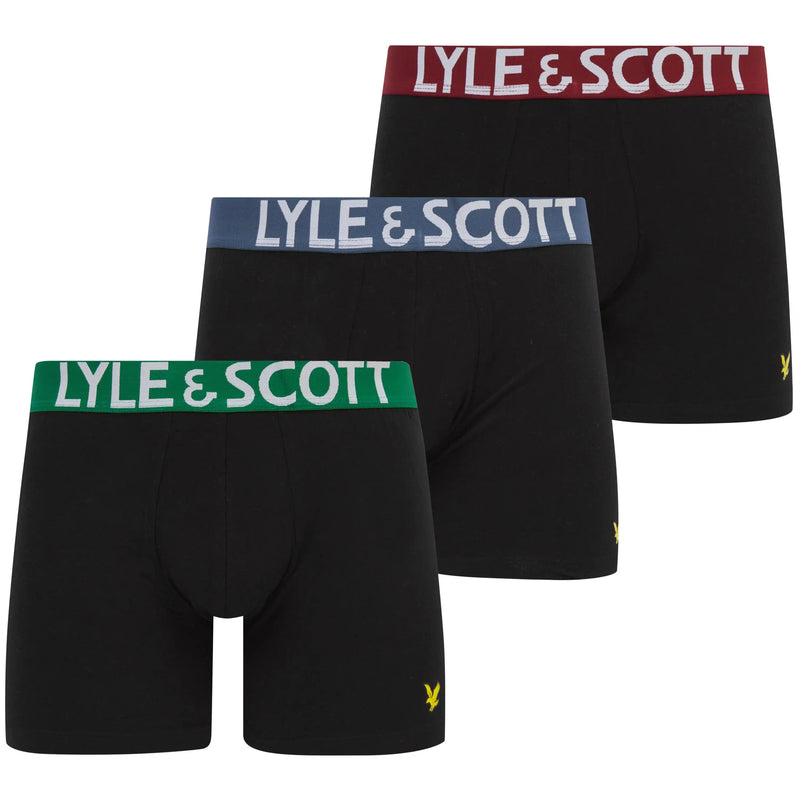 Lyle & Scott Daniel Boxer Briefs 3 Pack Black Multi Waistband