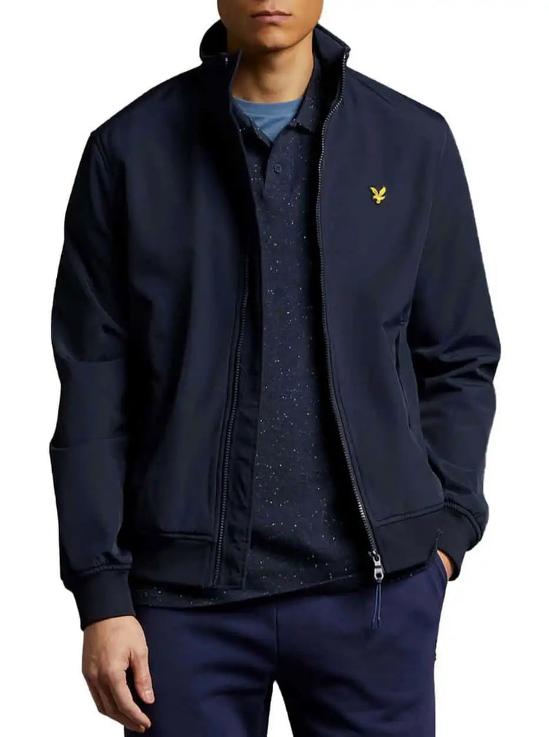 Lyle & Scott Fleece Lined Funnel Neck Jacket Navy - Coats & 