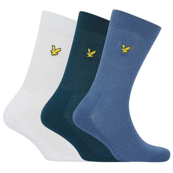 Lyle & Scott Hamilton 3 Pack Socks Sailor Blue/White /Blue Horizon