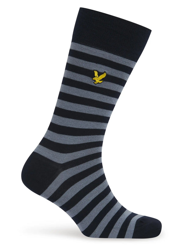 Lyle & Scott Mens 3 Pack Socks Barwood Argyle Dark Grey Marl Stripe