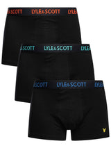 Lyle & Scott Mens Barclay Boxer Trunks Black Multi Waistbands