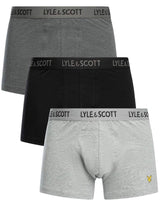 Lyle & Scott Mens Barclay Boxer Trunks Dark Grey Marl / Grey / Black