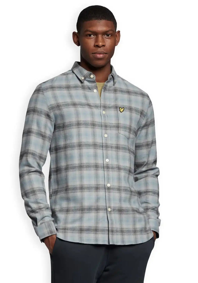 Lyle & Scott Men’s Button Down Check Shirt Cold Grey Ballynahinch