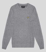 Lyle & Scott Mens Cable Crew Neck Jumper Mid Grey Northern Ireland