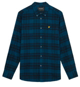 Lyle & Scott Mens Check Flannel Shirt LW1904V Apres Navy Ballynahinch