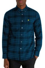 Lyle & Scott Mens Check Flannel Shirt LW1904V Apres Navy Ballynahinch