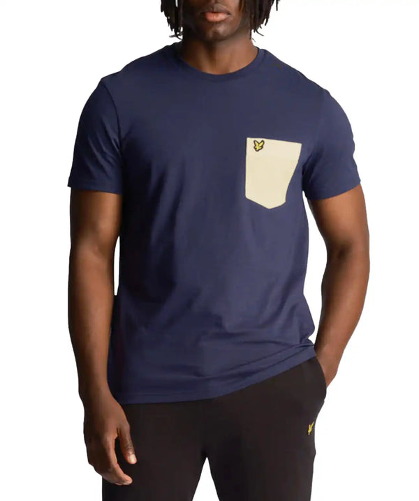 Lyle & Scott Mens Contrast Pocket T-Shirt Dark Navy/Cove Northern