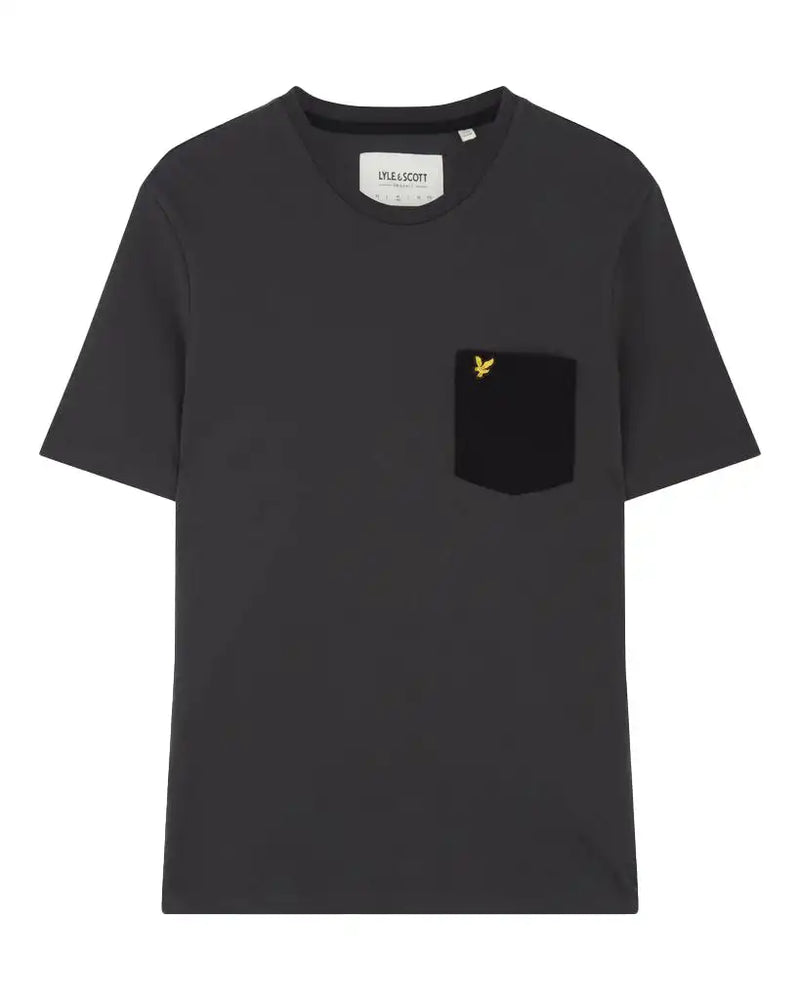 Lyle & Scott Mens Contrast Pocket T-Shirt Gunmetal/Jet Black Northern