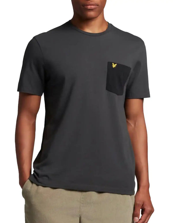 Lyle & Scott Mens Contrast Pocket T-Shirt Gunmetal/Jet Black Northern