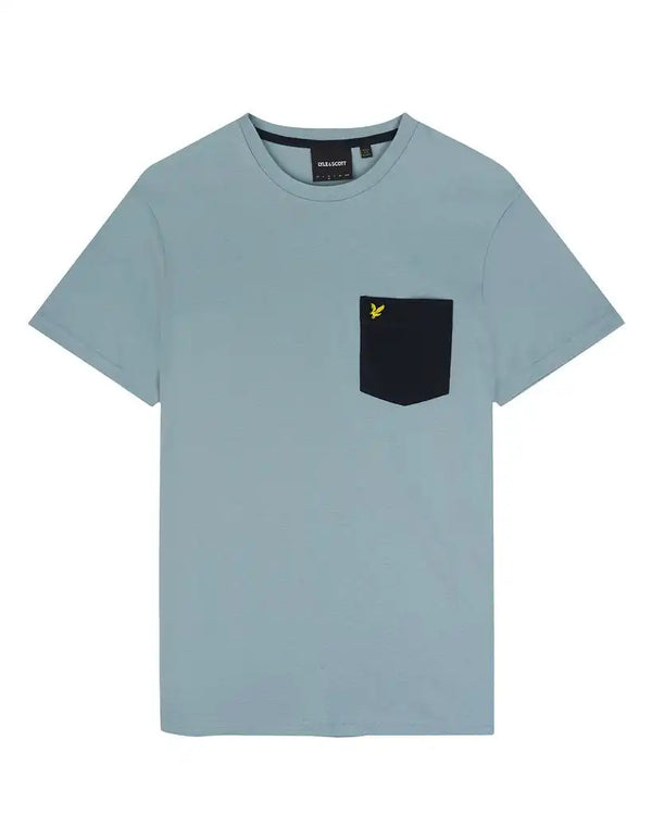 Lyle & Scott Mens Contrast Pocket T-Shirt Slate Blue/Dark Navy