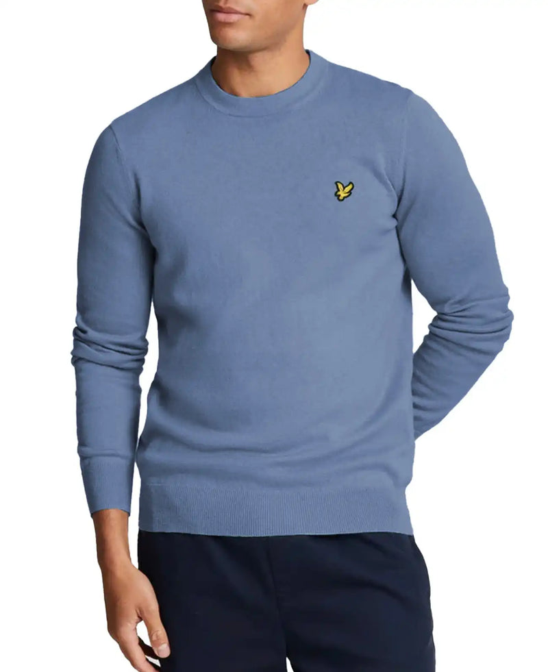 Lyle & Scott Mens Cotton Crew Neck Jumper Mist Blue Northern Ireland