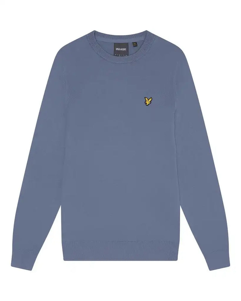 Lyle & Scott Mens Cotton Crew Neck Jumper Mist Blue Northern Ireland