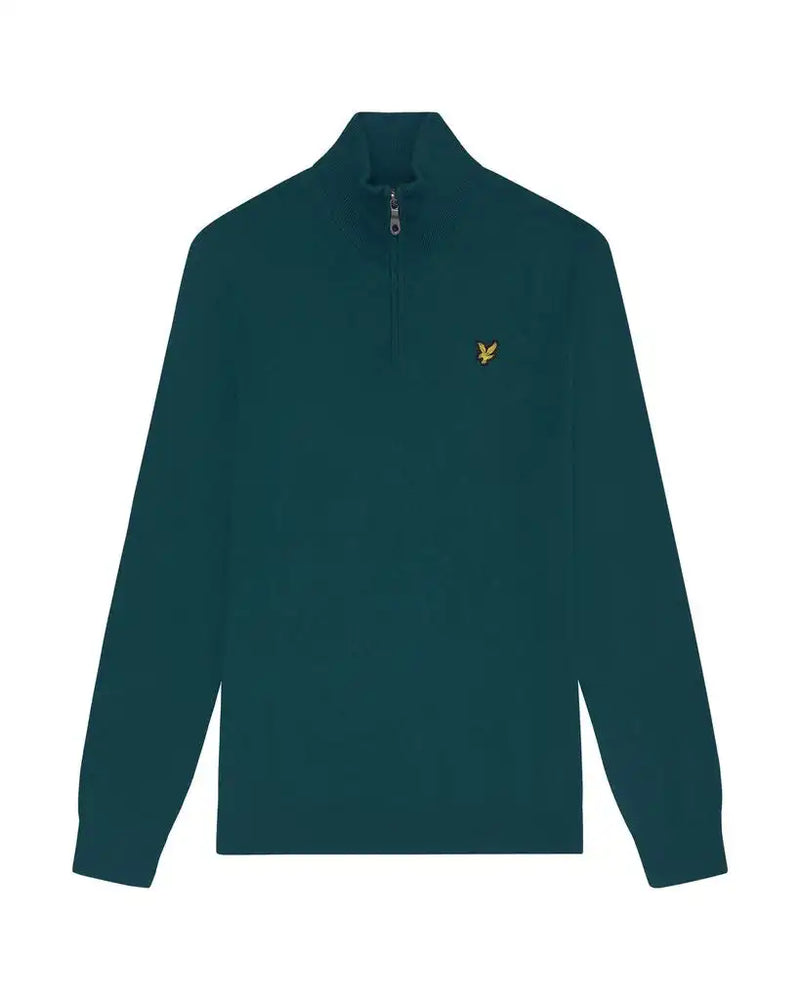 Lyle & Scott Mens Cotton Merino Quarter Zip Apres Navy Northern